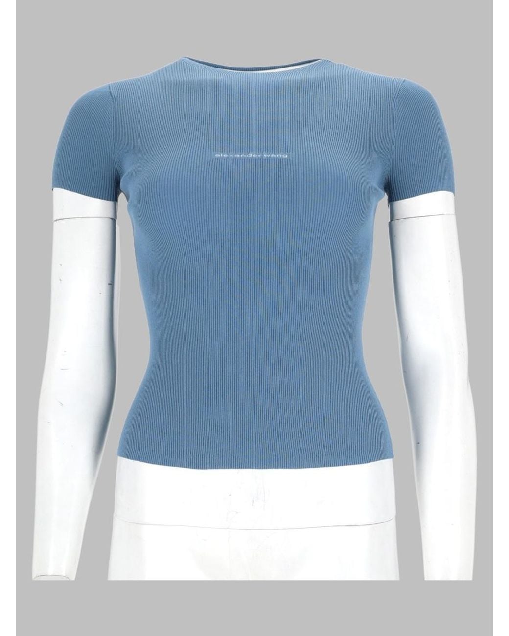 Alexander Wang Blue Logo-Detail Top