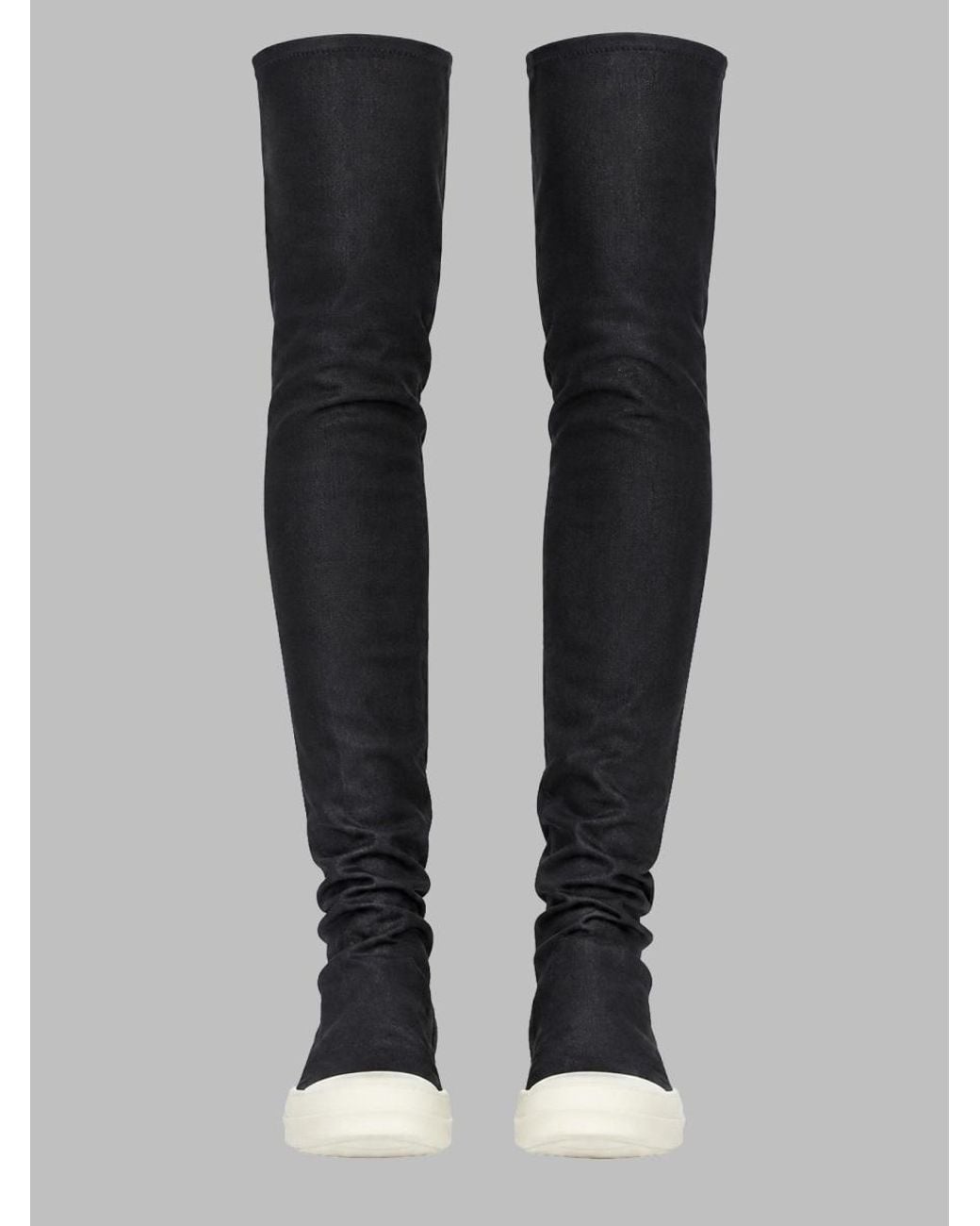 Rick Owens Black Sculpted Leather Boots