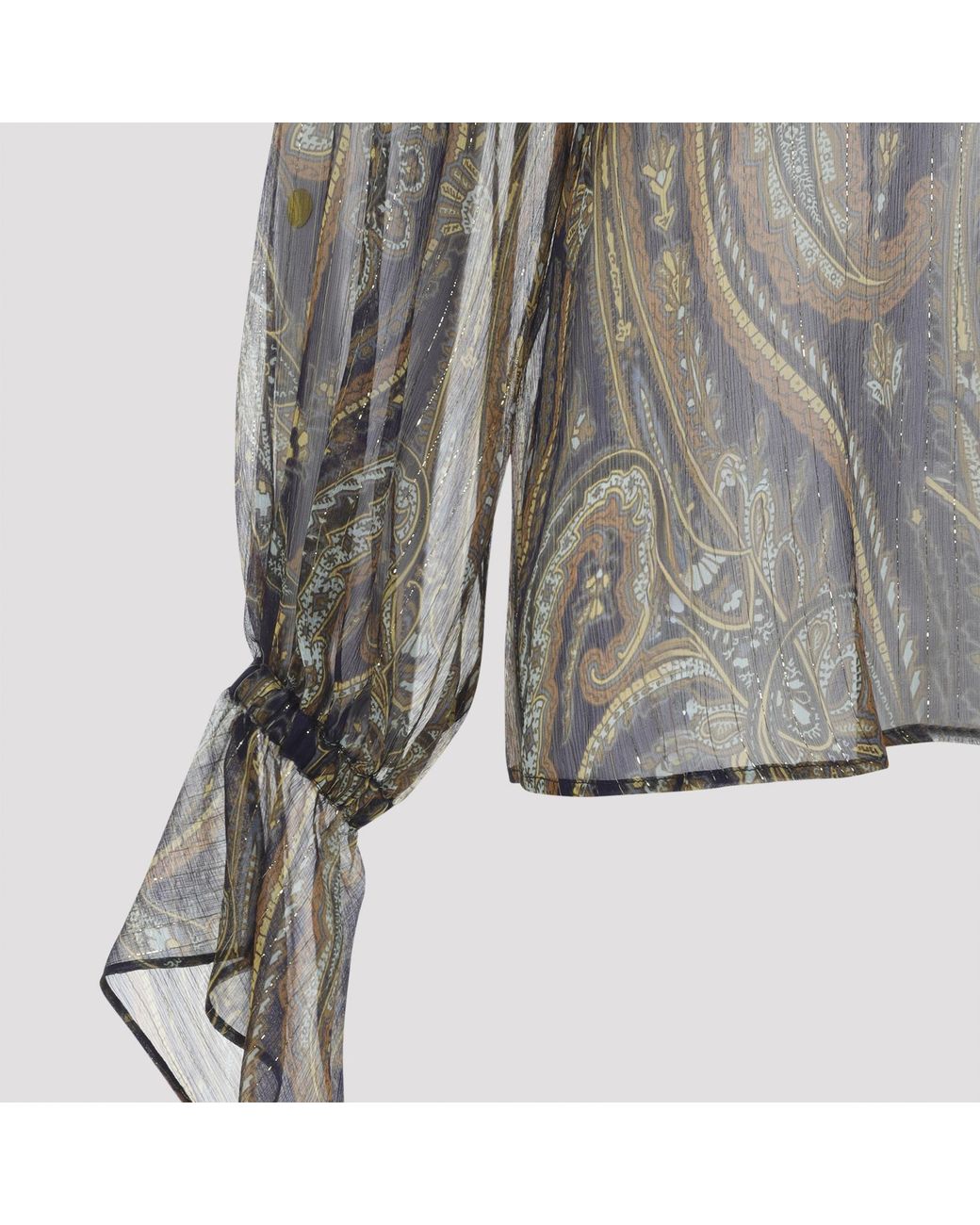 Etro Gray Multi Silk Shirt