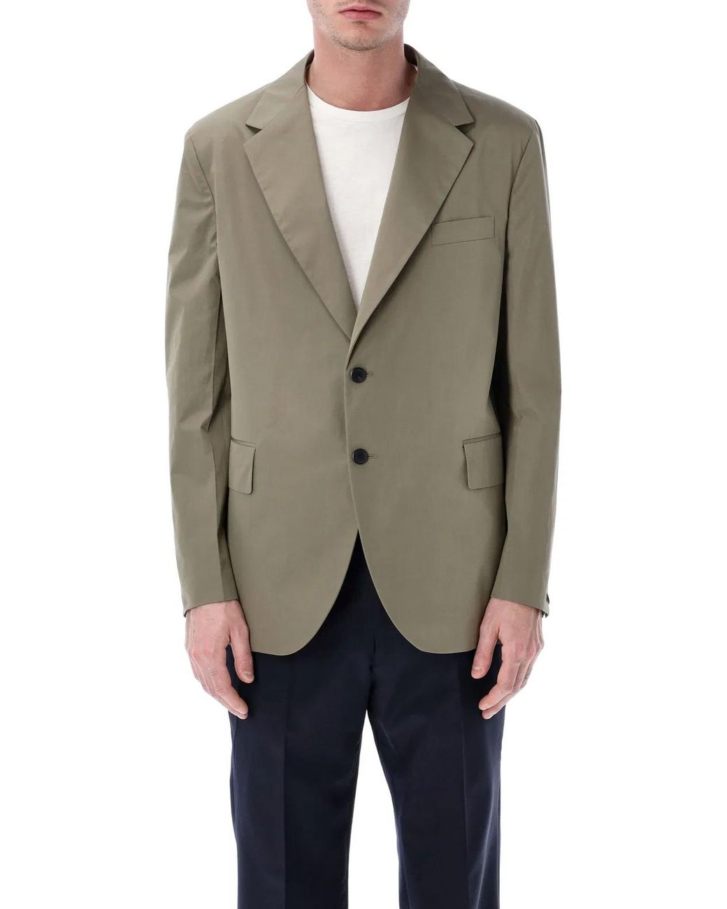 Prada Green Tailored Poplin Blazer for men