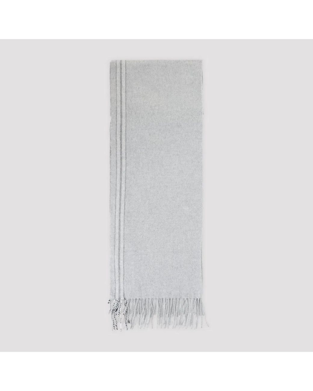 Brunello Cucinelli Gray Light Silk Scarf for men