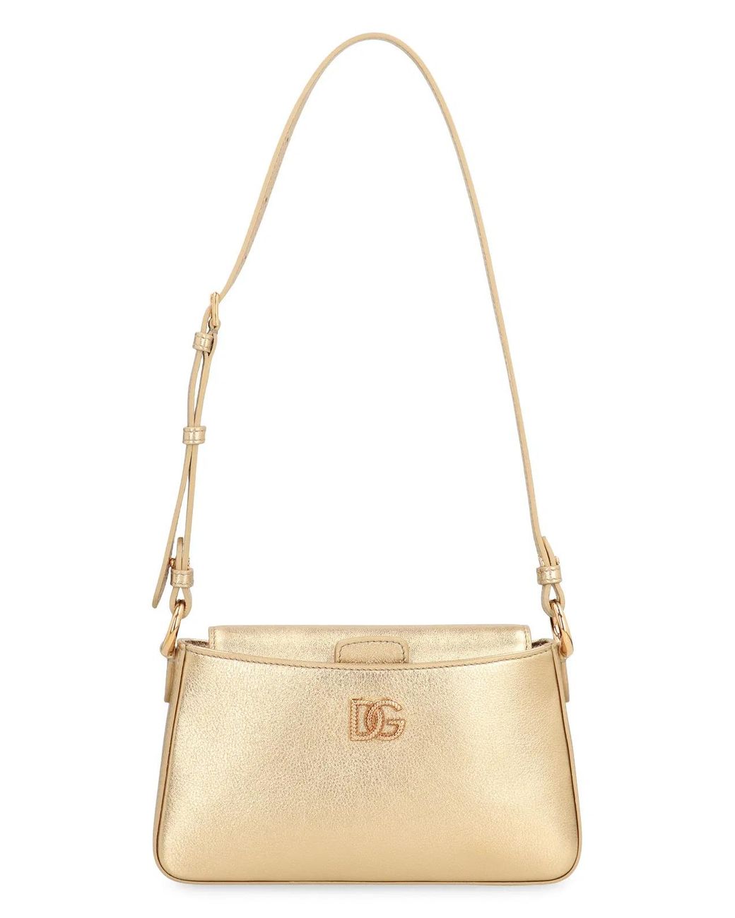 Dolce & Gabbana Natural Dolce & Gabbana Laminate Leather Shoulder Bag