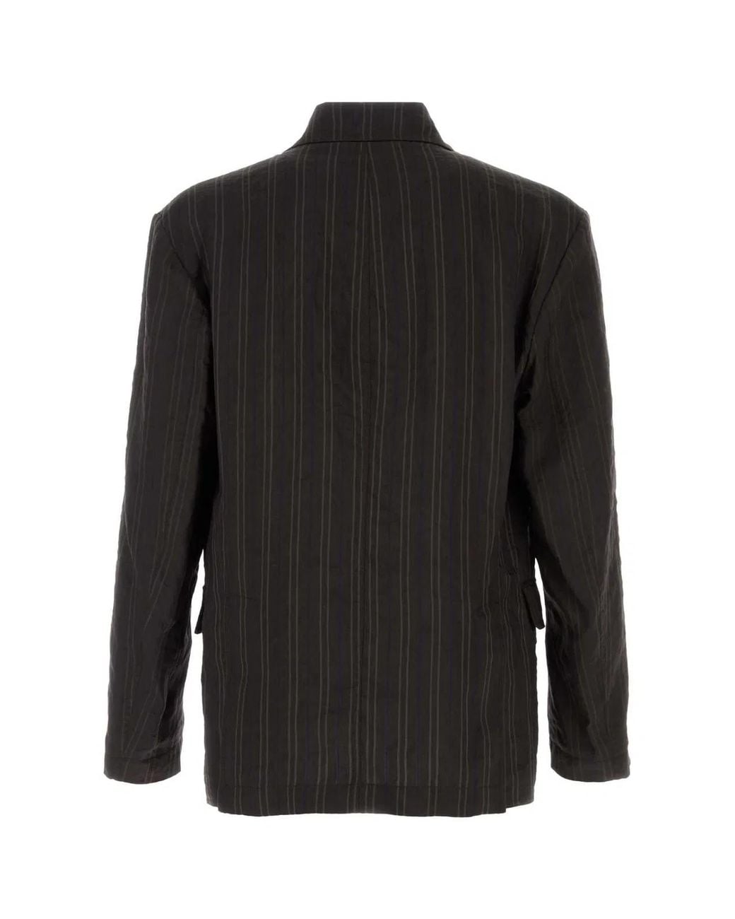 Ferragamo Black Salvatore Embroidered Linen Blend Blazer for men