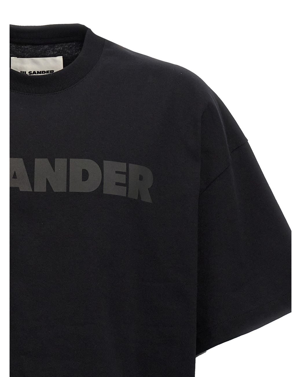 Jil Sander Black Logo Print T-Shirt for men