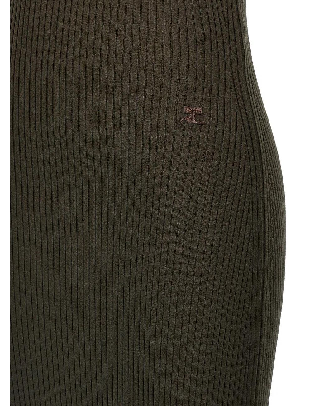 Courreges Green 'Twist Rib Knit Long' Dress