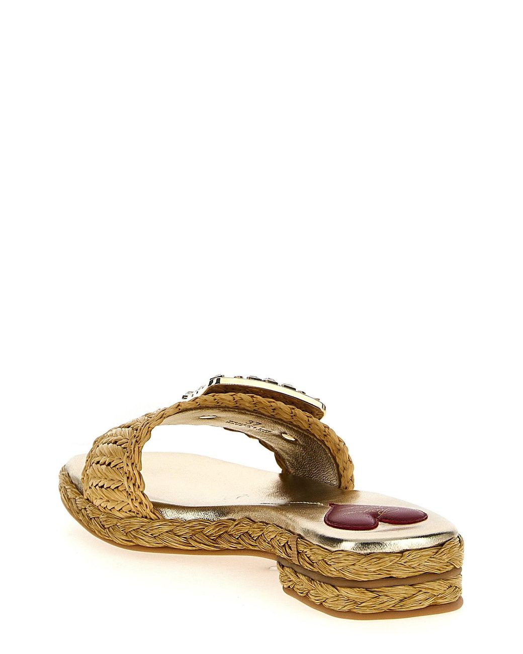 Roger Vivier Natural Raffia Jewel Sandals
