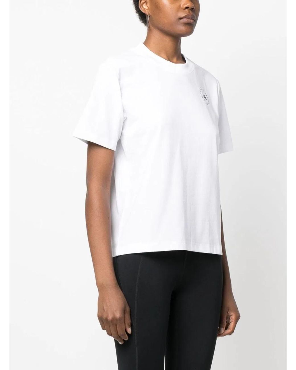Adidas By Stella McCartney White Adidas By Stella Mccartney Logo Sporty T-Shirt