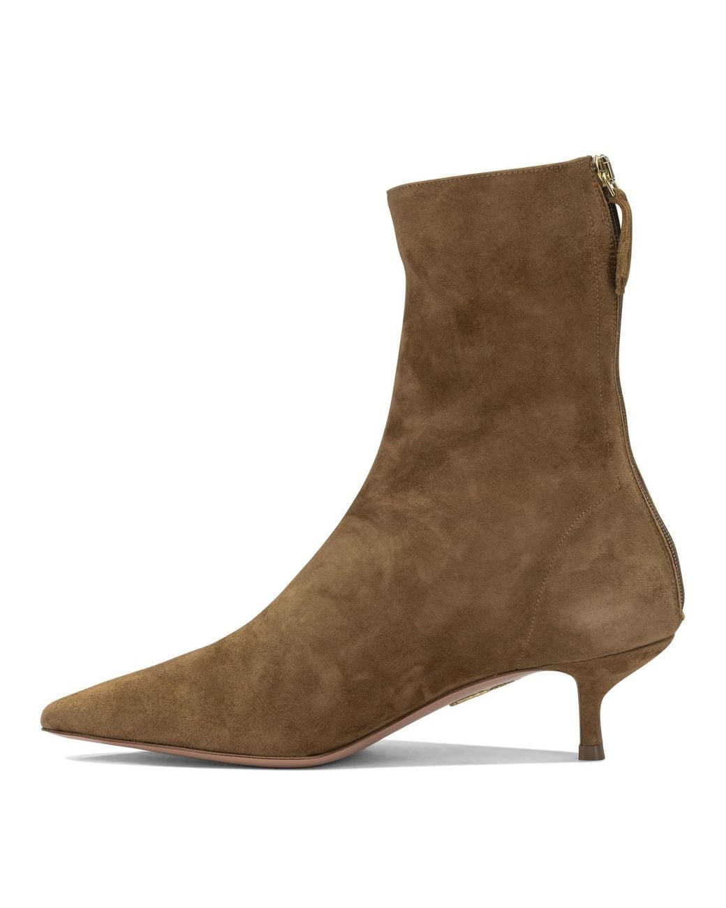 Aquazzura Brown "Montmartre 50Mm" Ankle Boots With Zipper