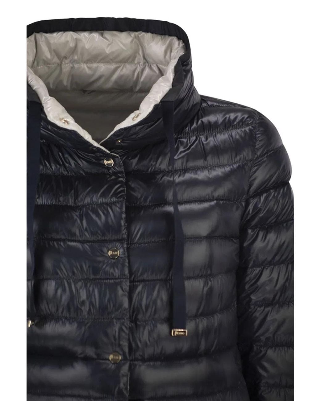 Herno Black Reversible Ultra-Light Nylon Down Jacket With Funnel Neck