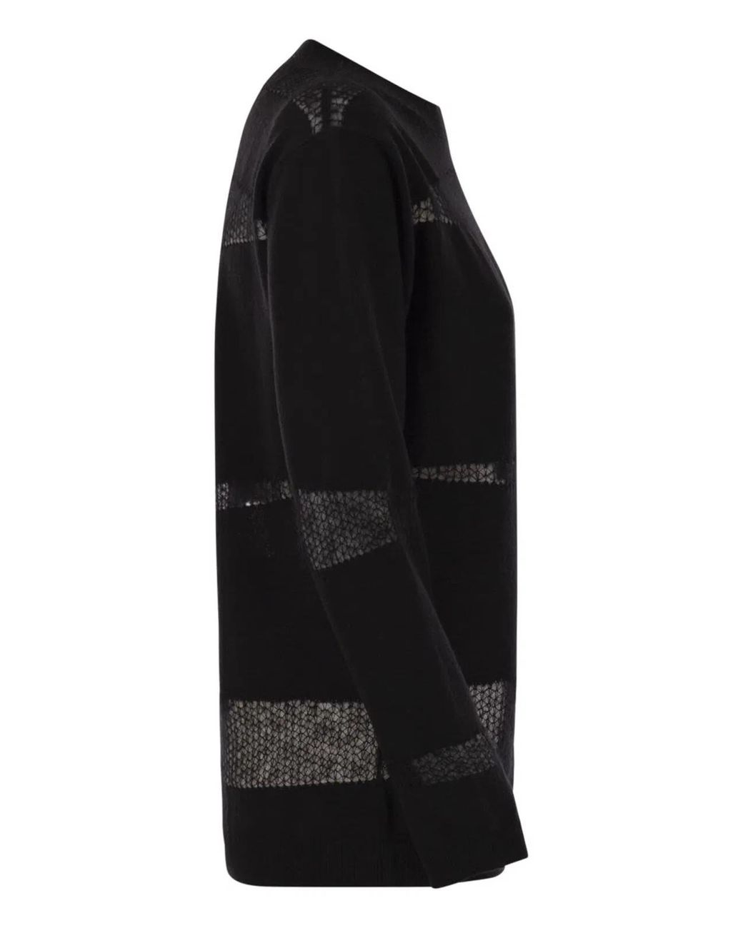Fabiana Filippi Black Platinum Boat Neck Sweater