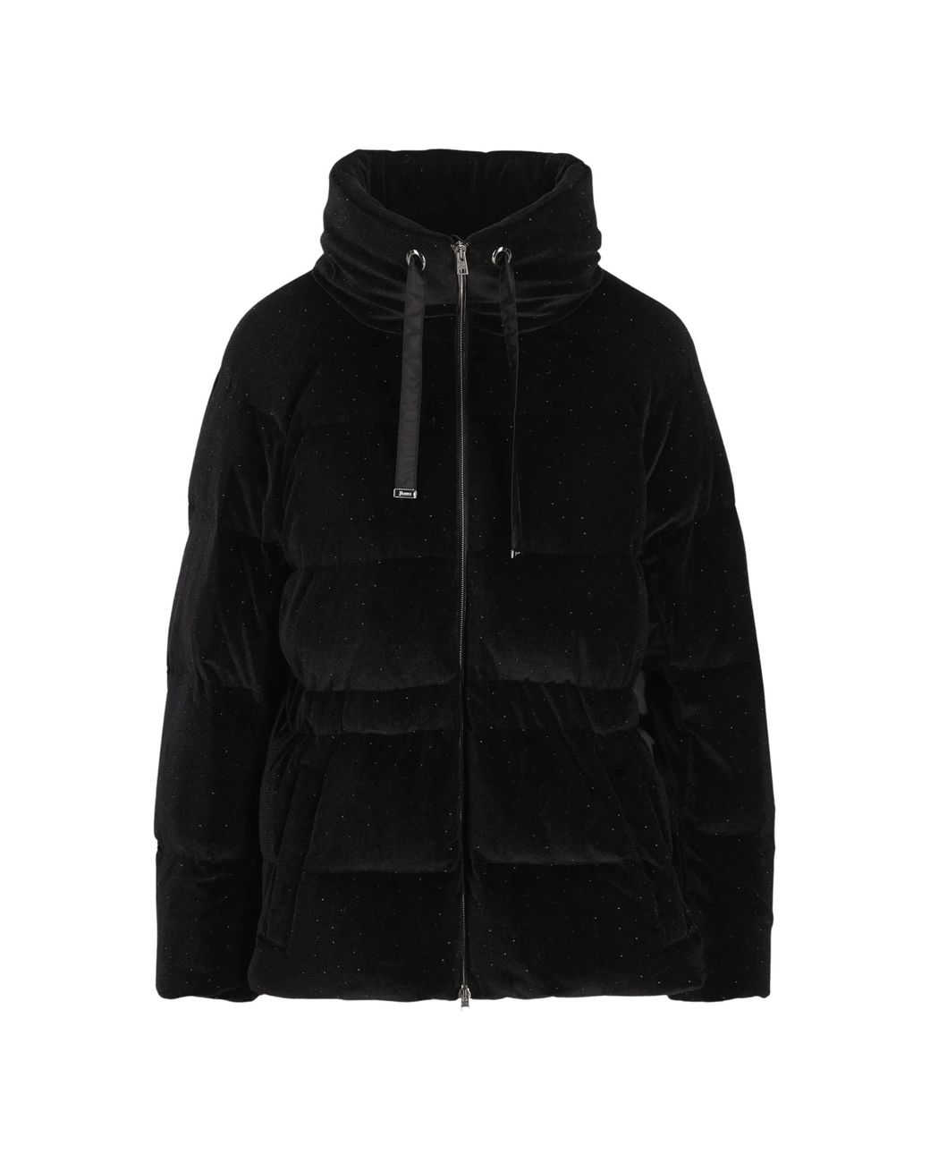 Herno Black Piumino Funnel Neck Padded Canvas Down Jacket