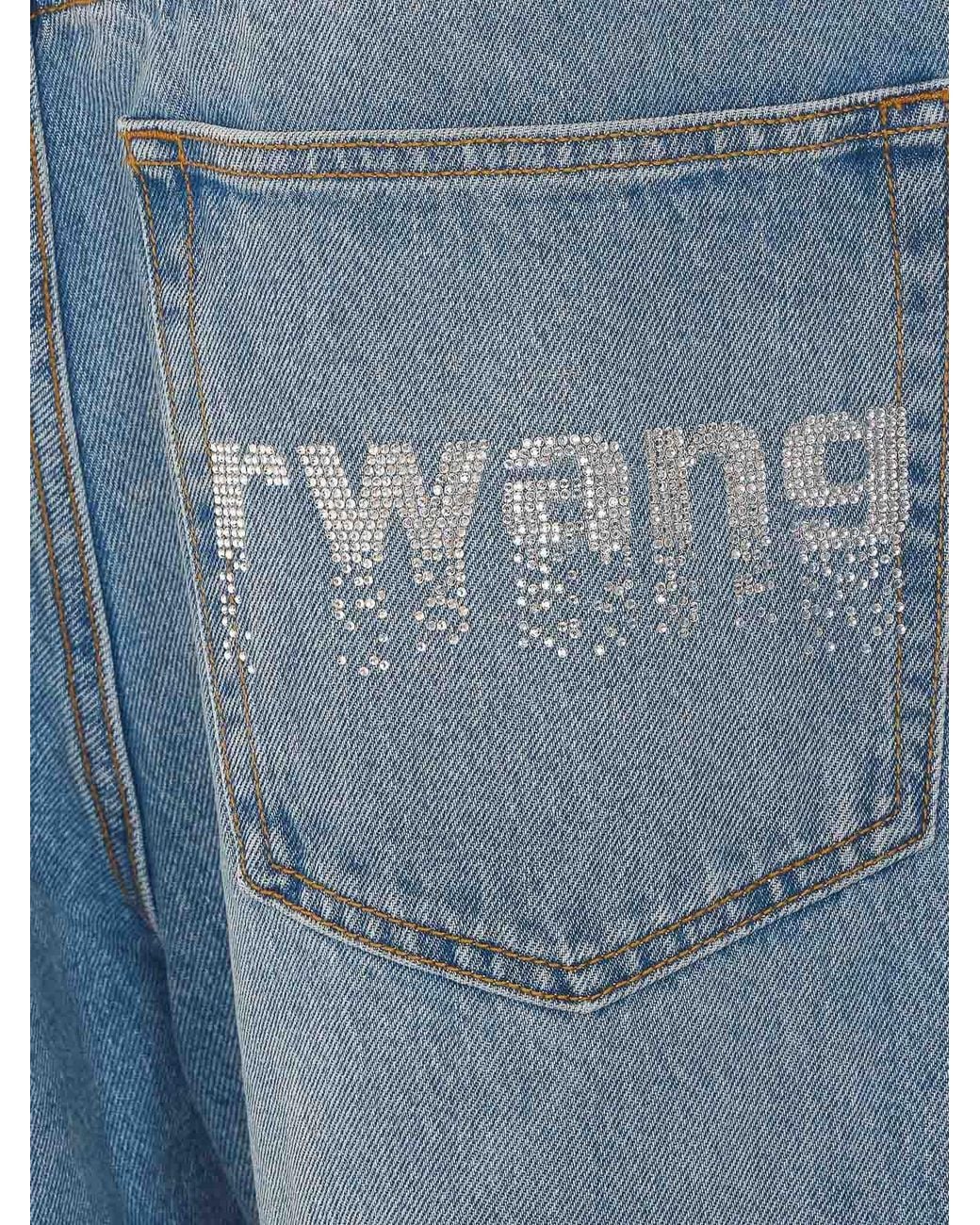 Alexander Wang Blue Blow Up With Crystals Jeans