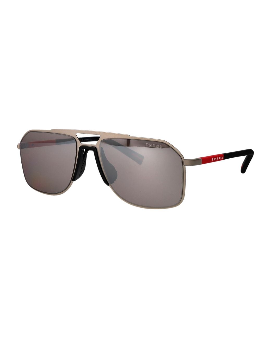 Prada Linea Rossa Gray Metal Sunglasses for men