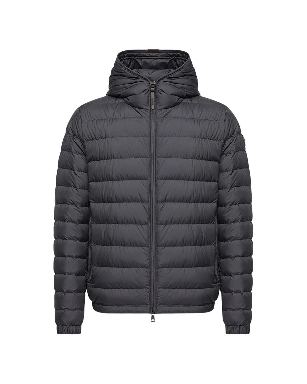 Moncler Gray Solienn Hooded Short Down Jacket for men