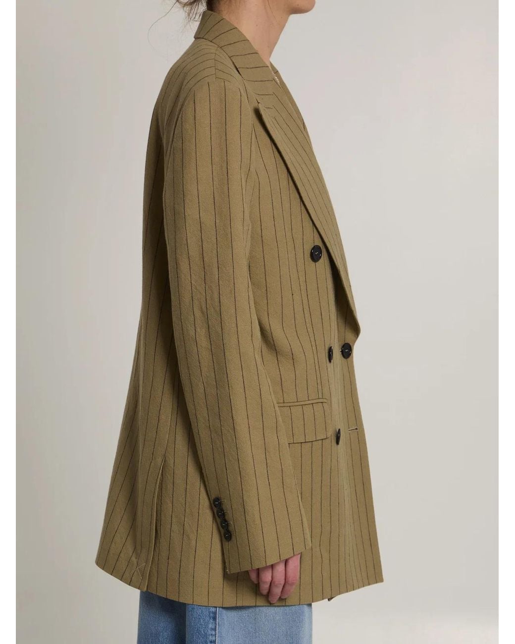 Dolce & Gabbana Green Dolce&Gabbana Double-Breasted Linen Jacket
