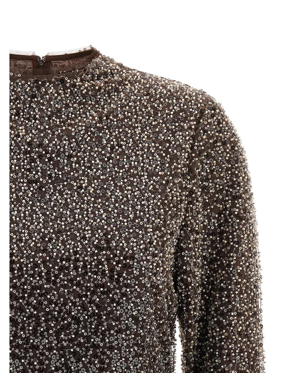 ROTATE BIRGER CHRISTENSEN Black Sequin Top