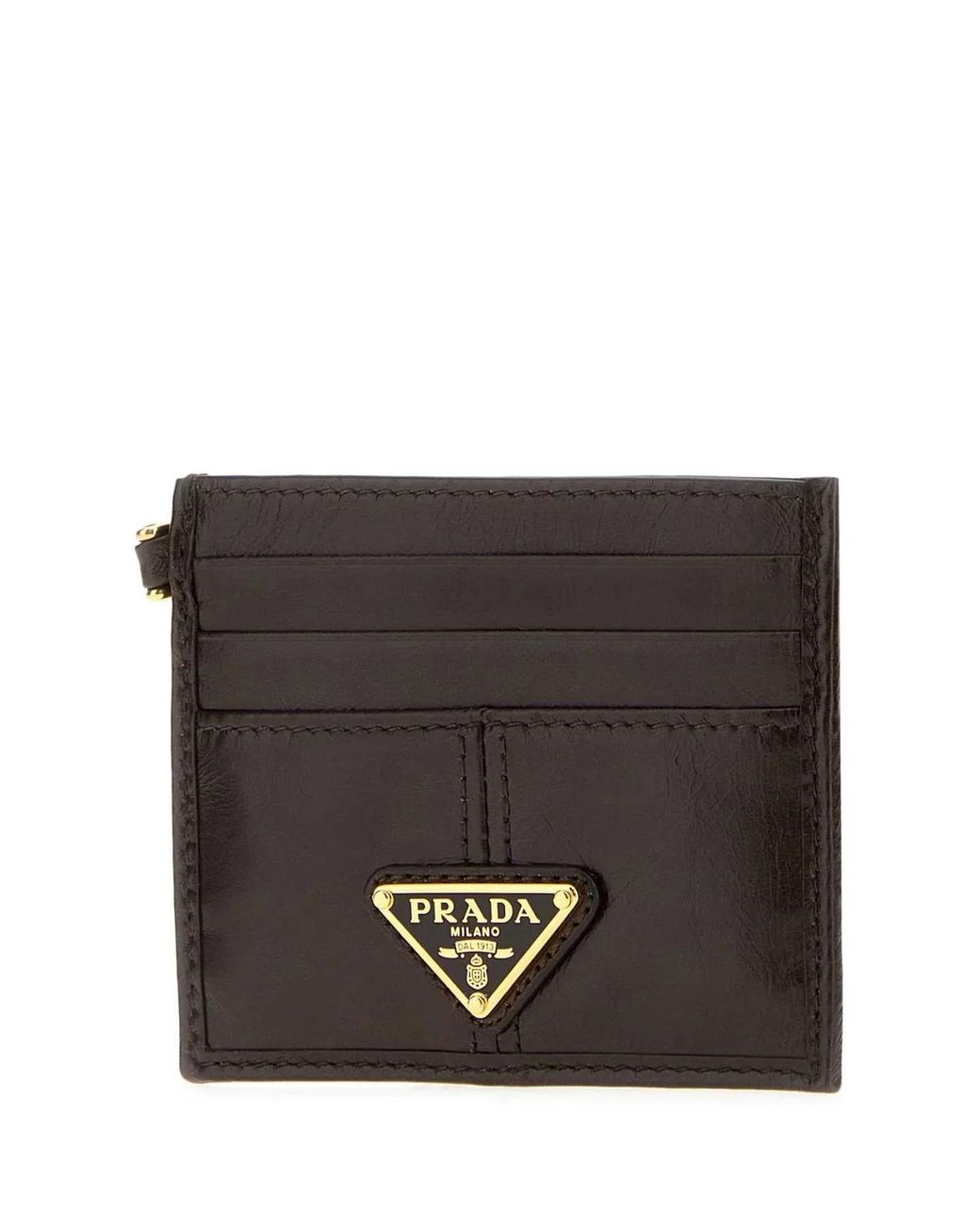 Prada Black Dark Leather Card Holder