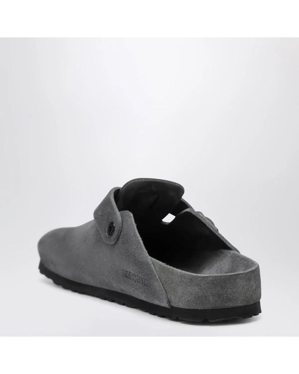 Birkenstock Black Boston Suede Clogs for men