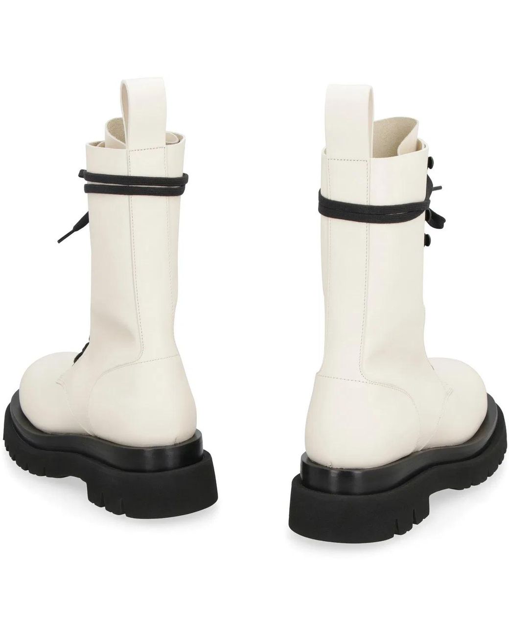 Bottega Veneta Black Lug Lace-Up Ankle Boots