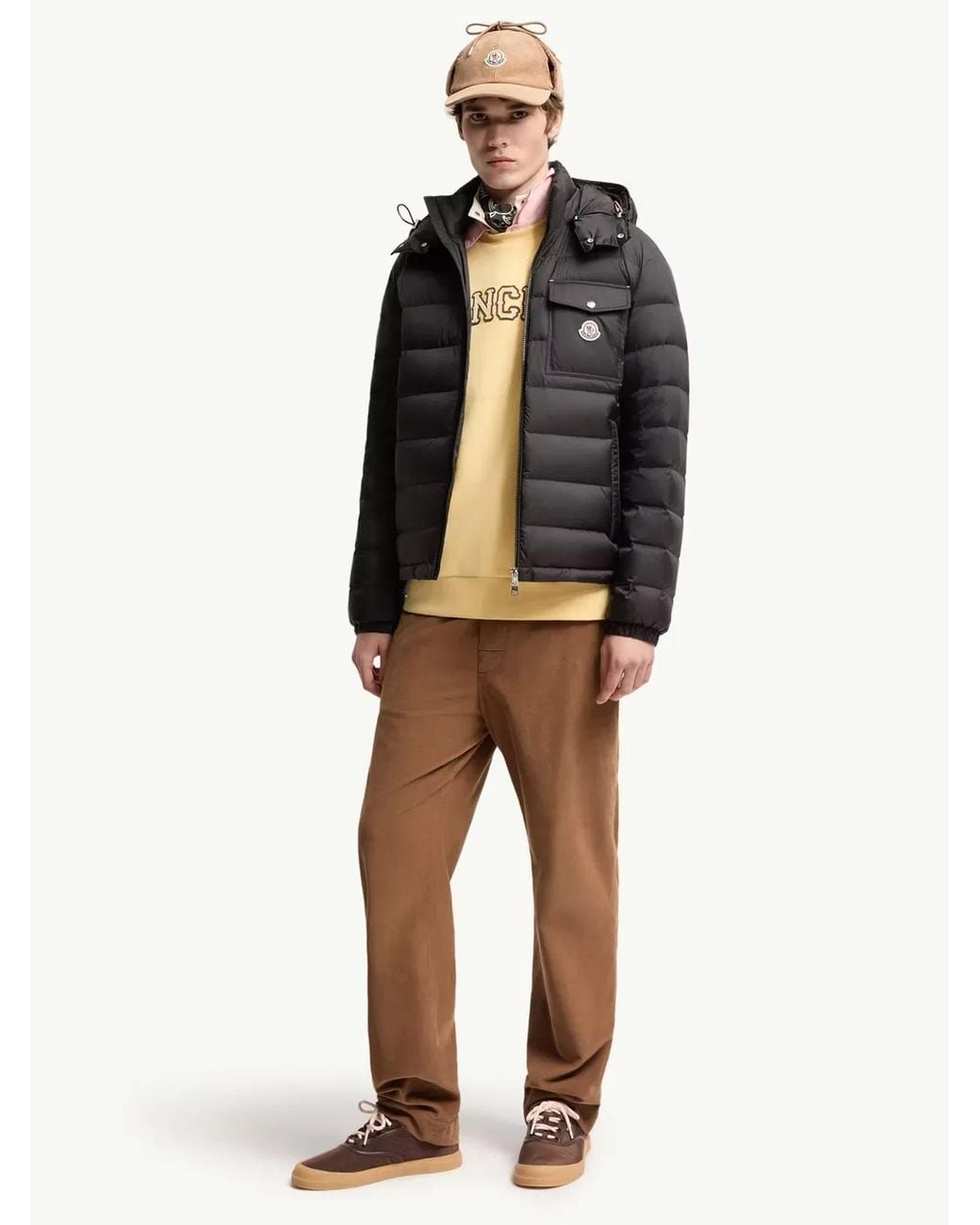 Moncler Black Verith Hooded Short Down Jacket for men