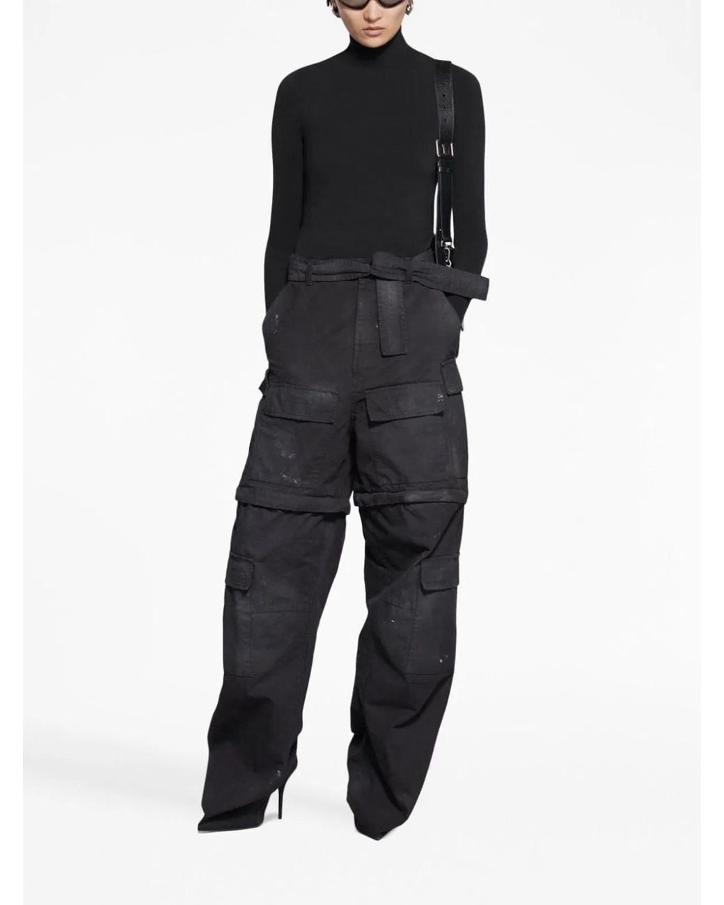 Balenciaga Blue Cotton Knife Cargo Pantaboots