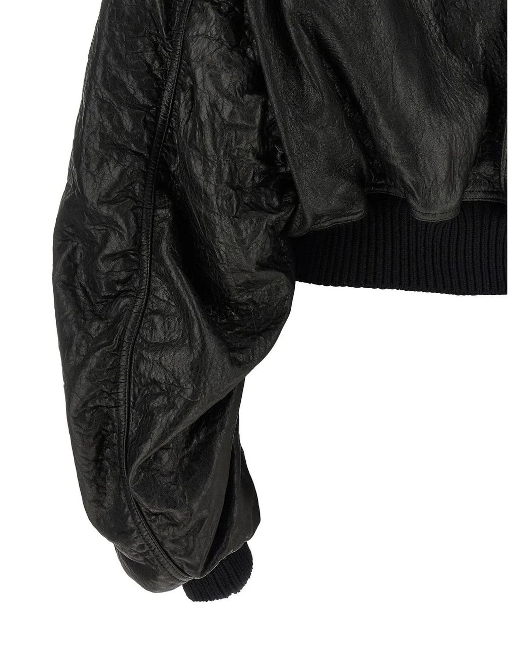 Rick Owens Black Lamb Leather Leather Jacket