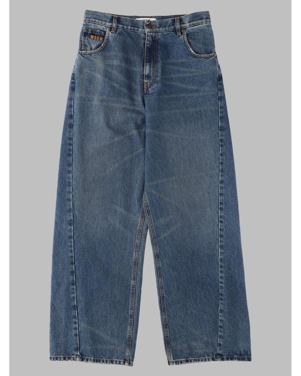 MSGM Blue Cotton Jeans for men