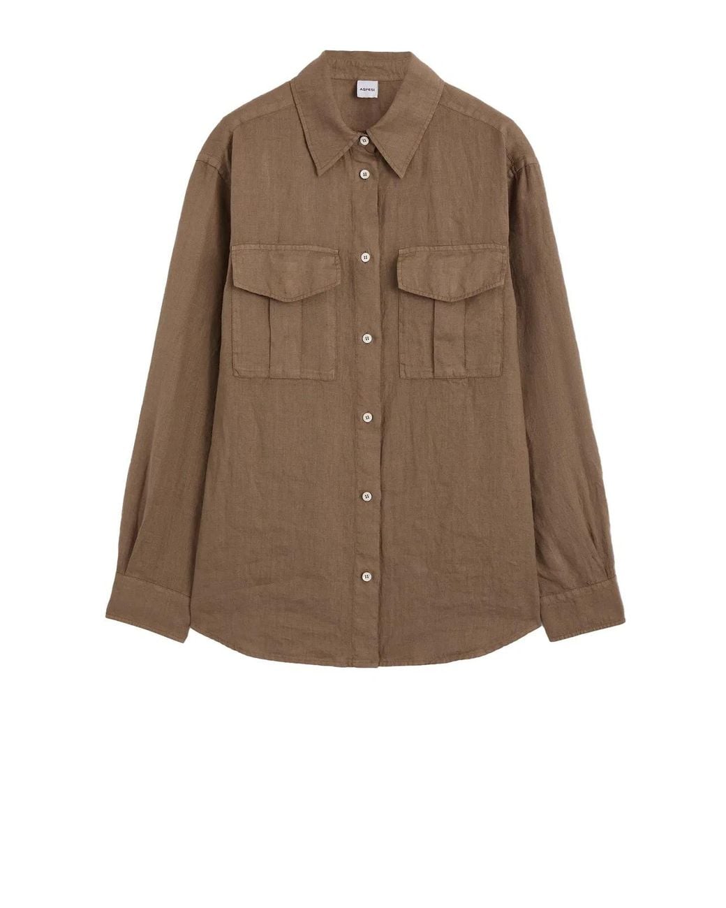 Aspesi Brown Shirt With Buttons And Pockets