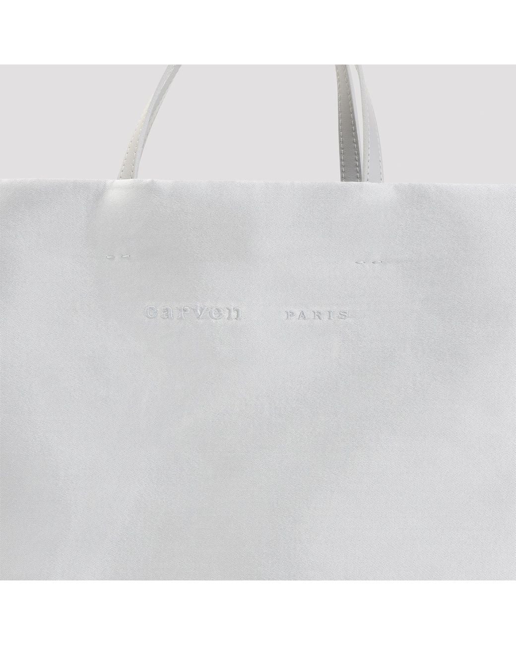 Carven White Cornflower Jeanne Tote Bag