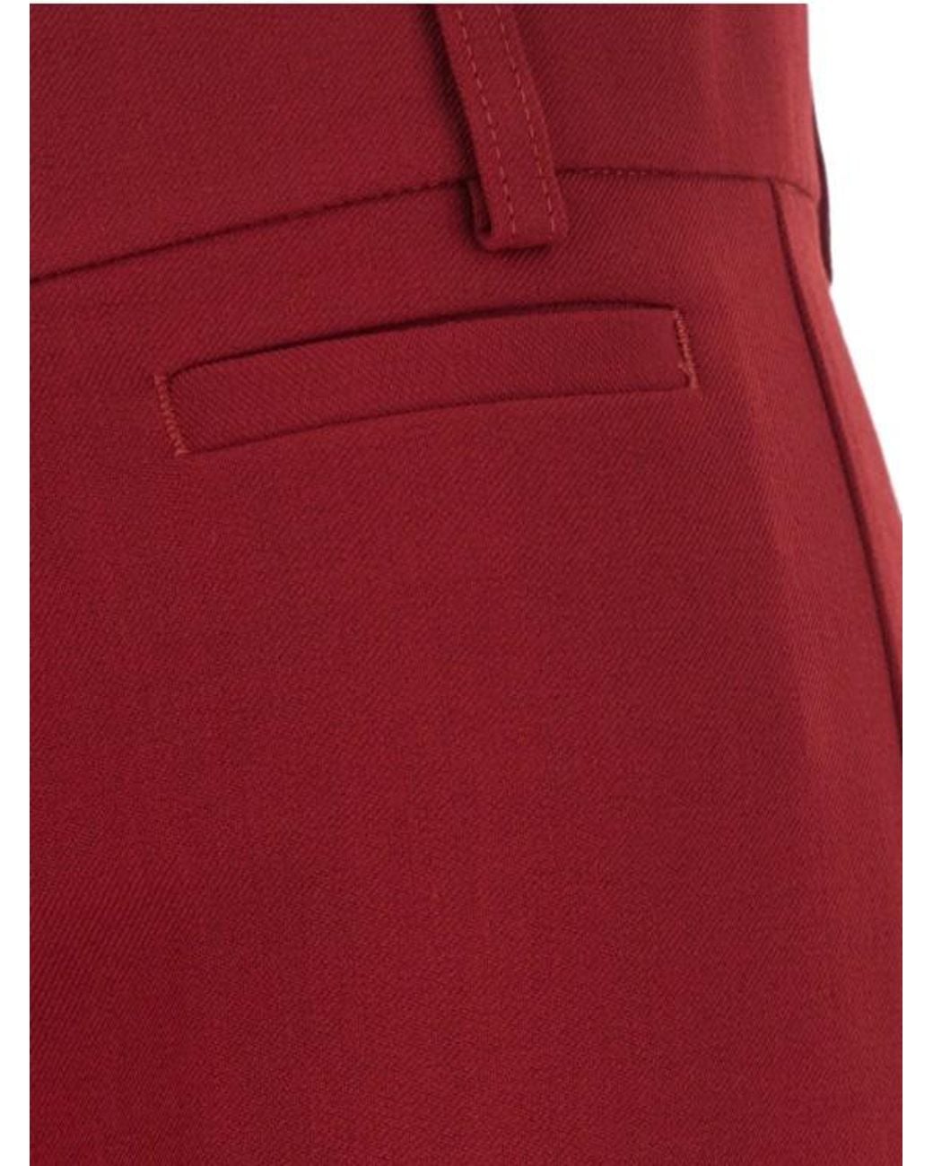 Pinko Red Dark Polyester Trousers