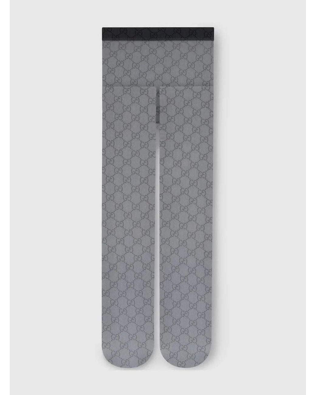 Gucci Gray Printed Stretch Nylon Tights