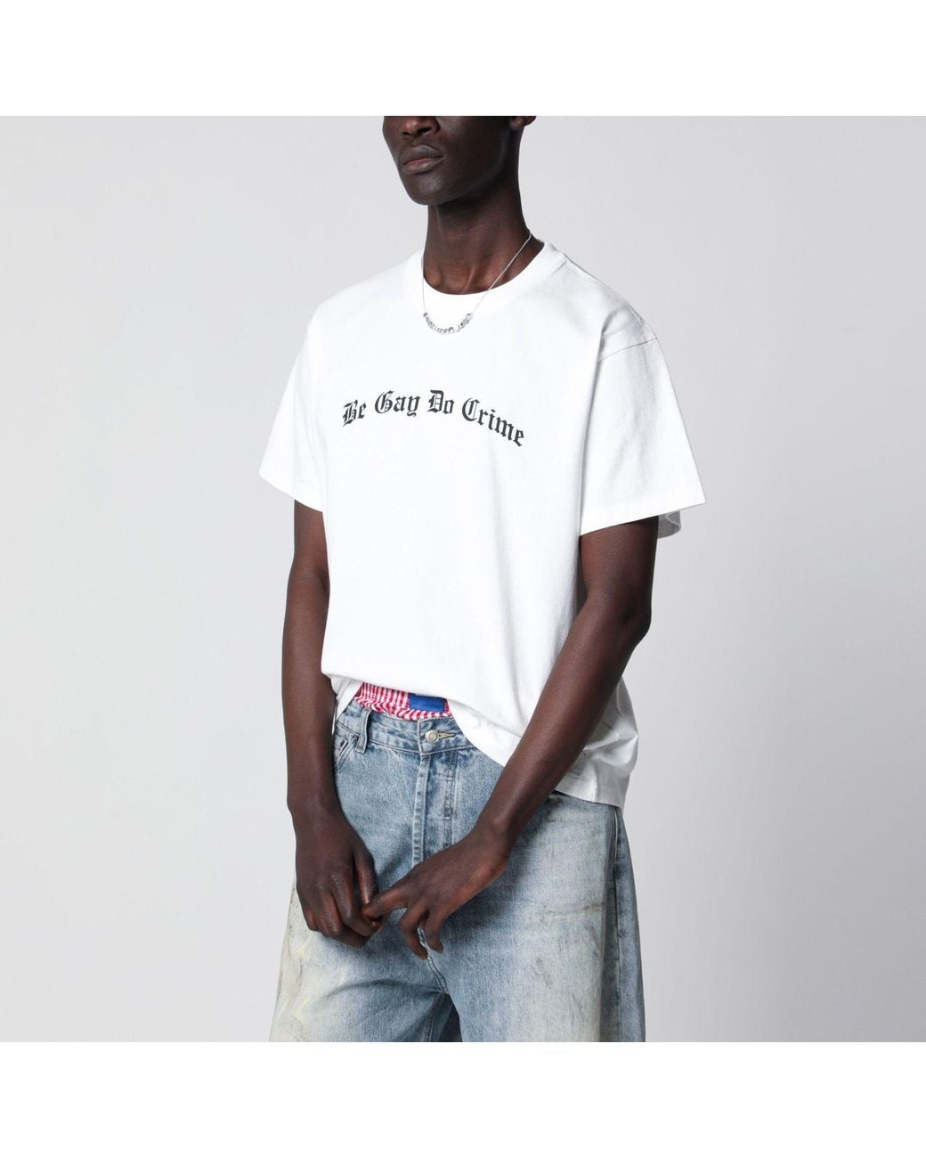 DAGGER White Be Gay Do Crime Tshirt for men