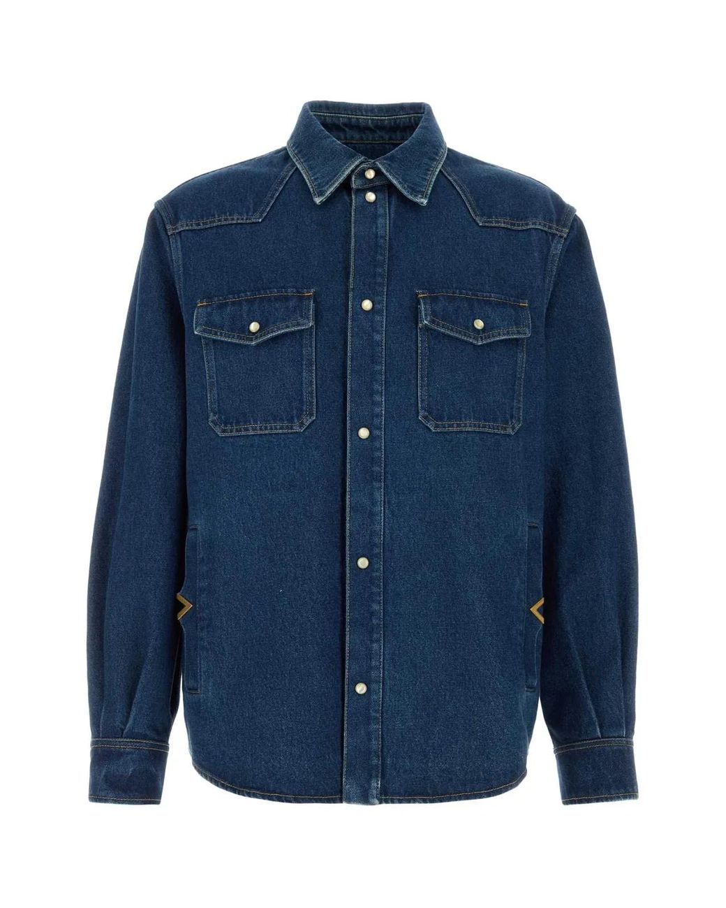 Valentino Garavani Blue Denim Shirt for men