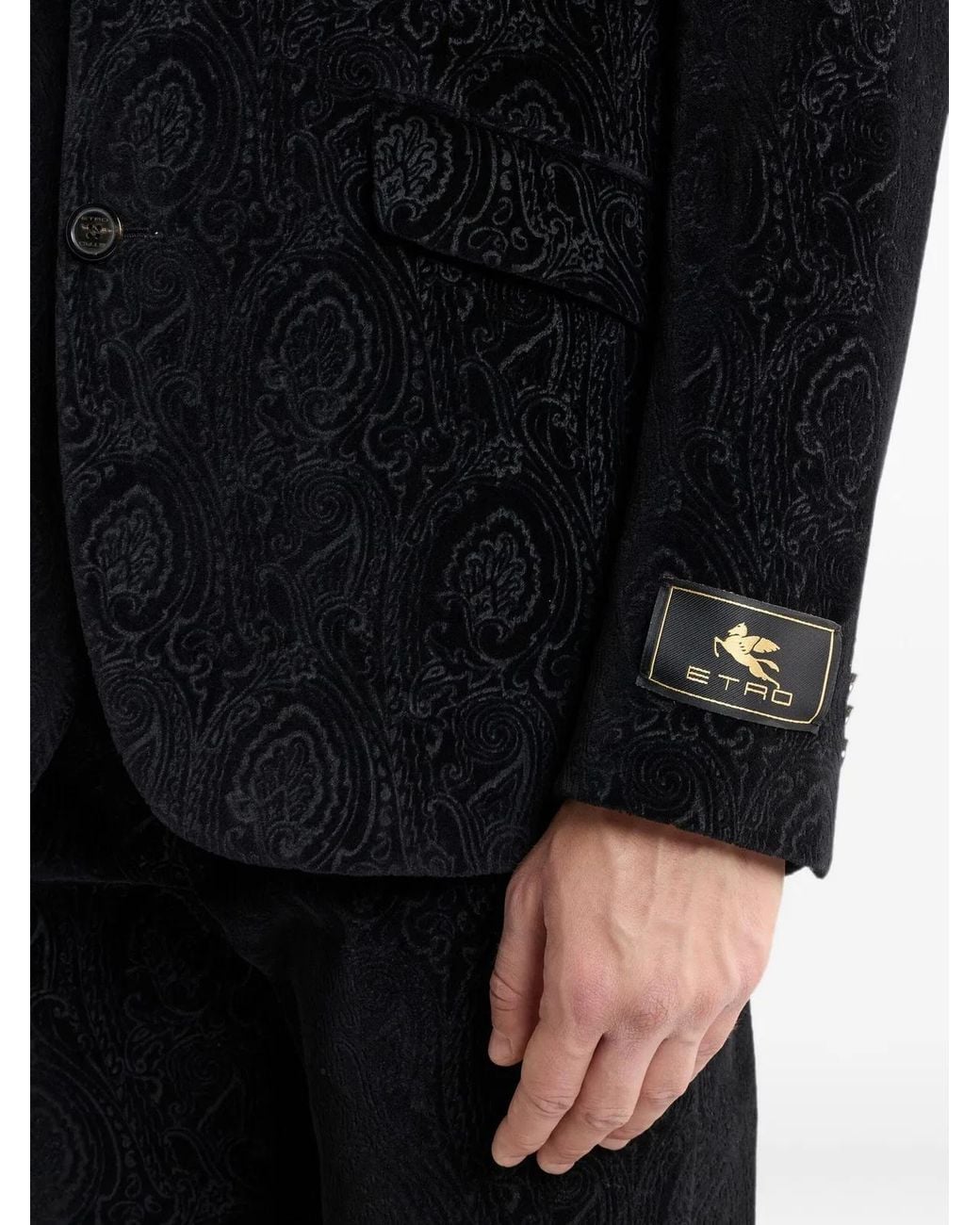 Etro Black Single-Breasted Jacket for men