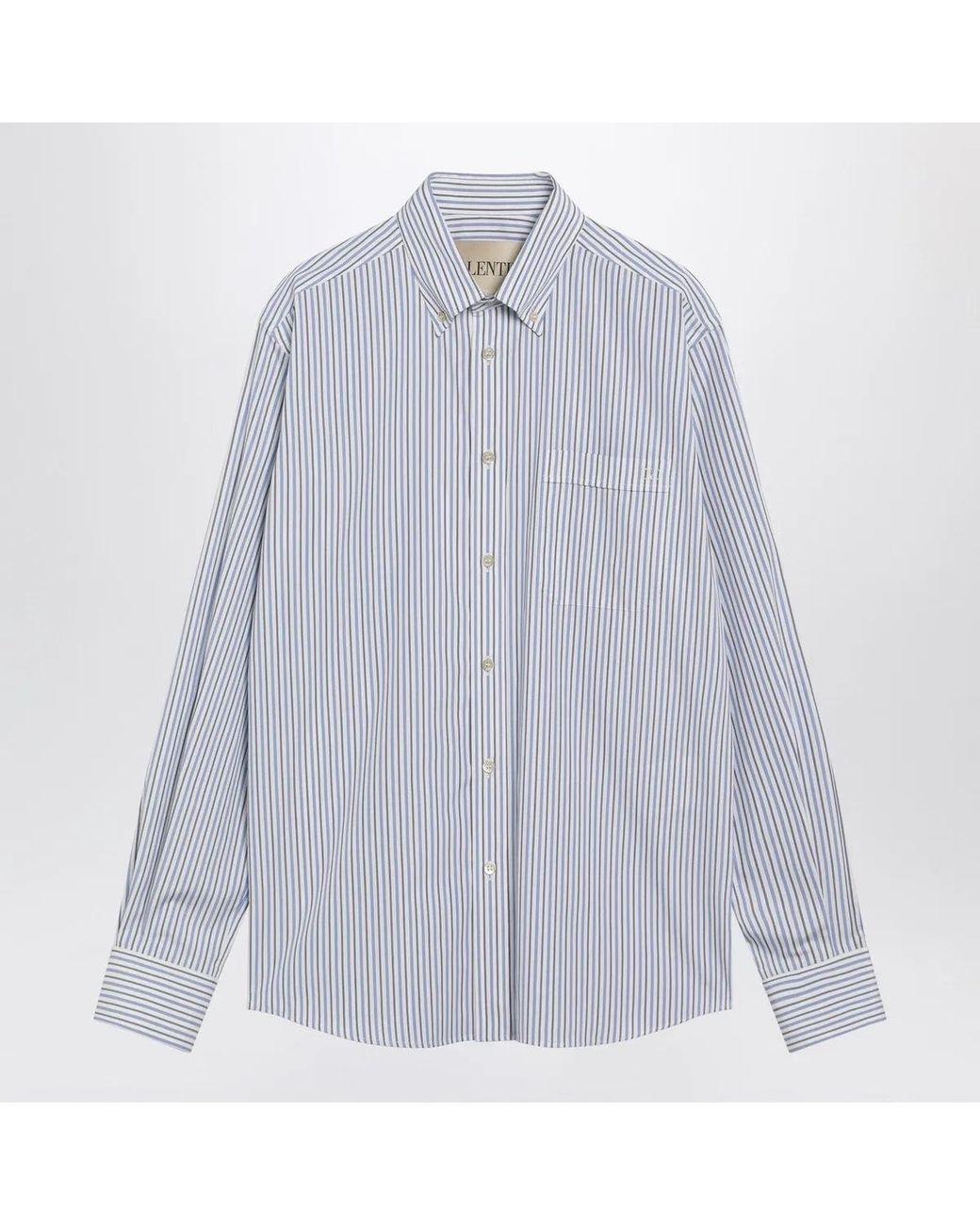 Valentino Blue Ivory Shirt With And Stripes for men