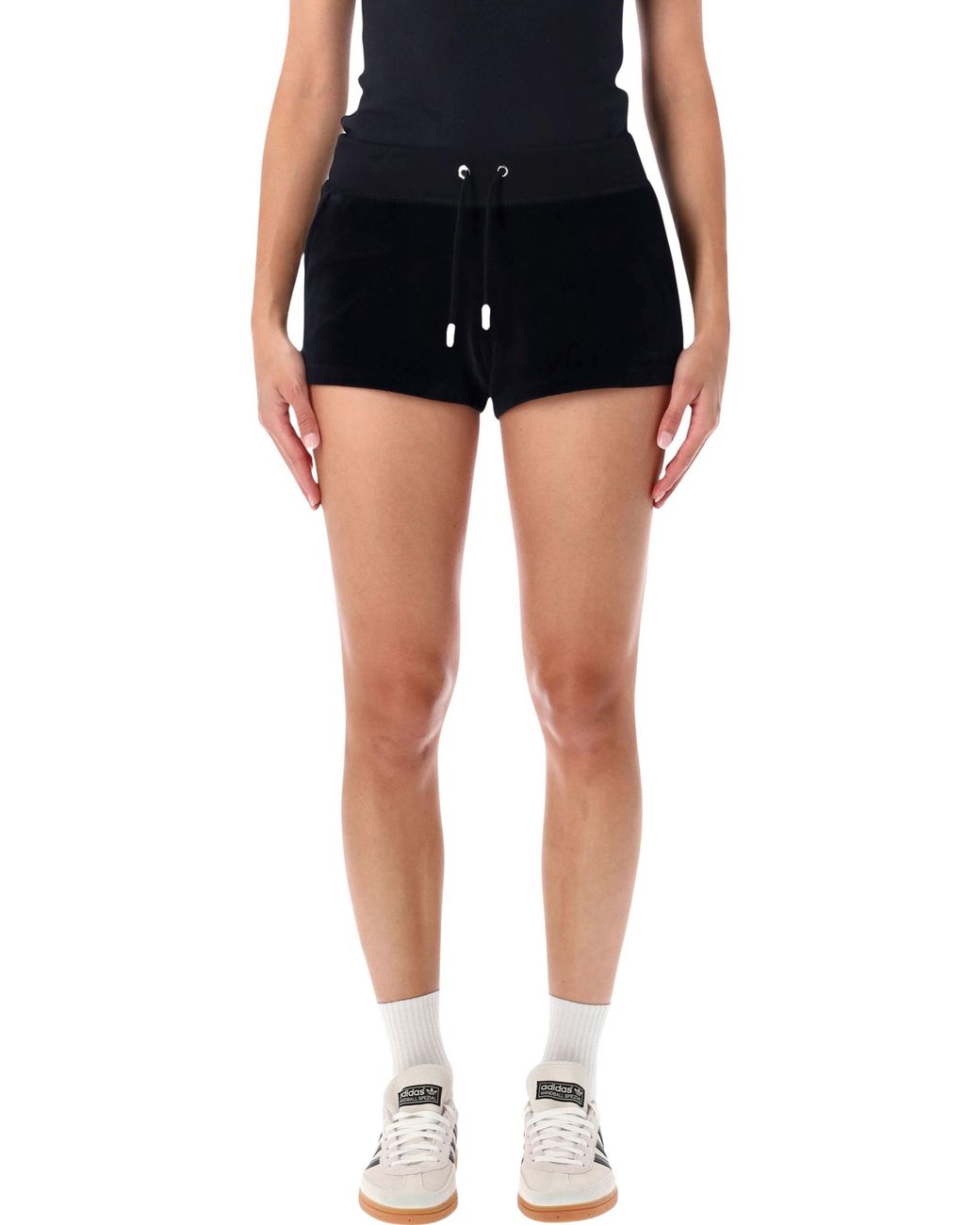Sporty & Rich Black Cotton Drawstring Shorts