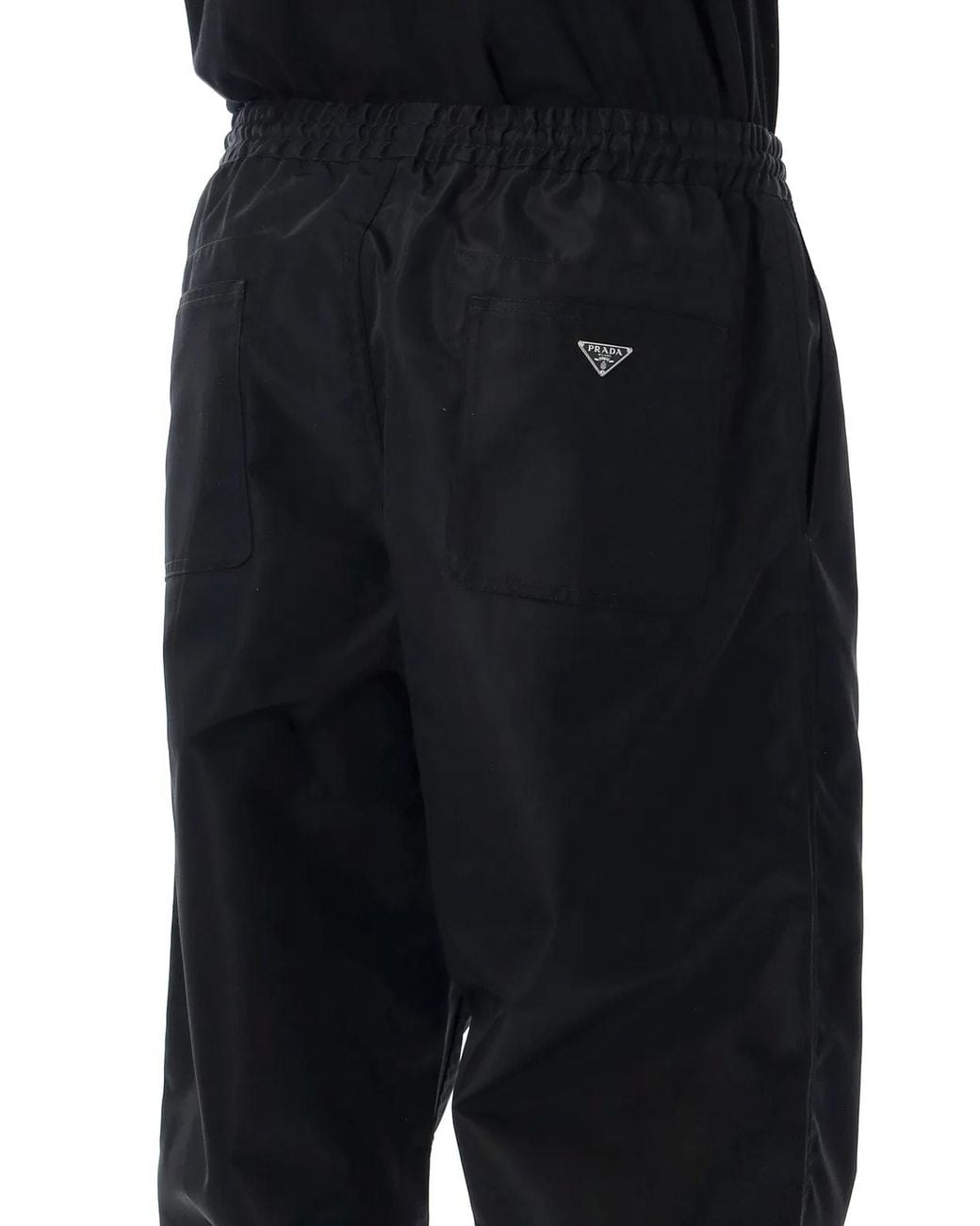 Prada Black Fluid Wide-Leg Trousers With Tailored Detailing for men