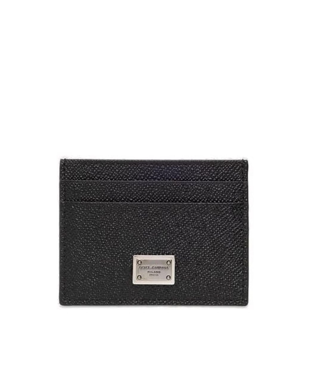 Dolce & Gabbana Black Dolce & Gabbana Leather Card Holder for men