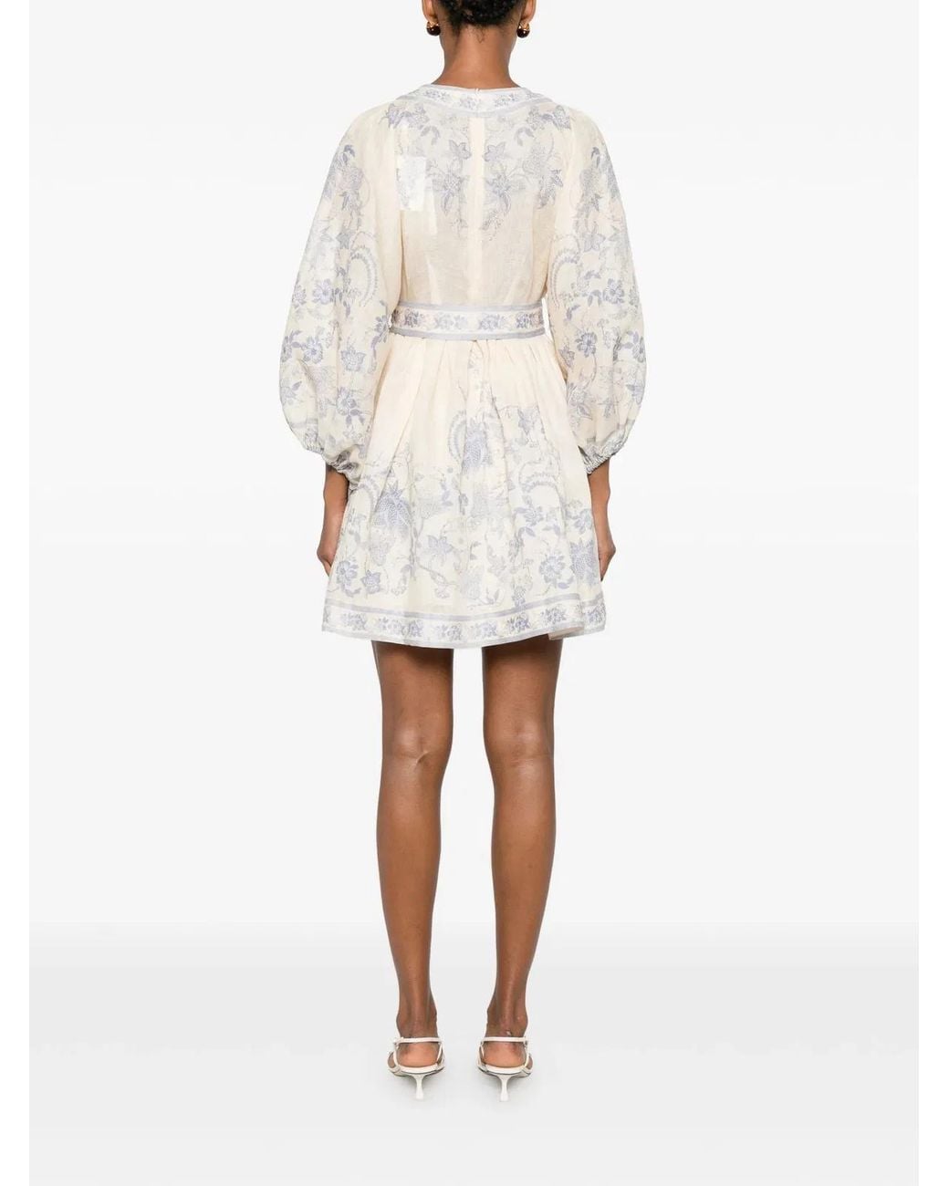 Zimmermann White Indra Plunge Mini Dress