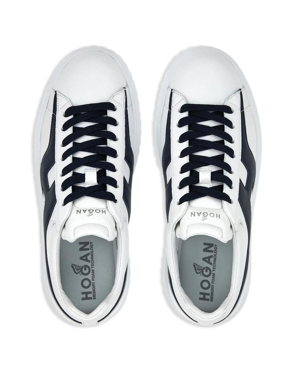 Hogan White H-Stripes Sneakers for men
