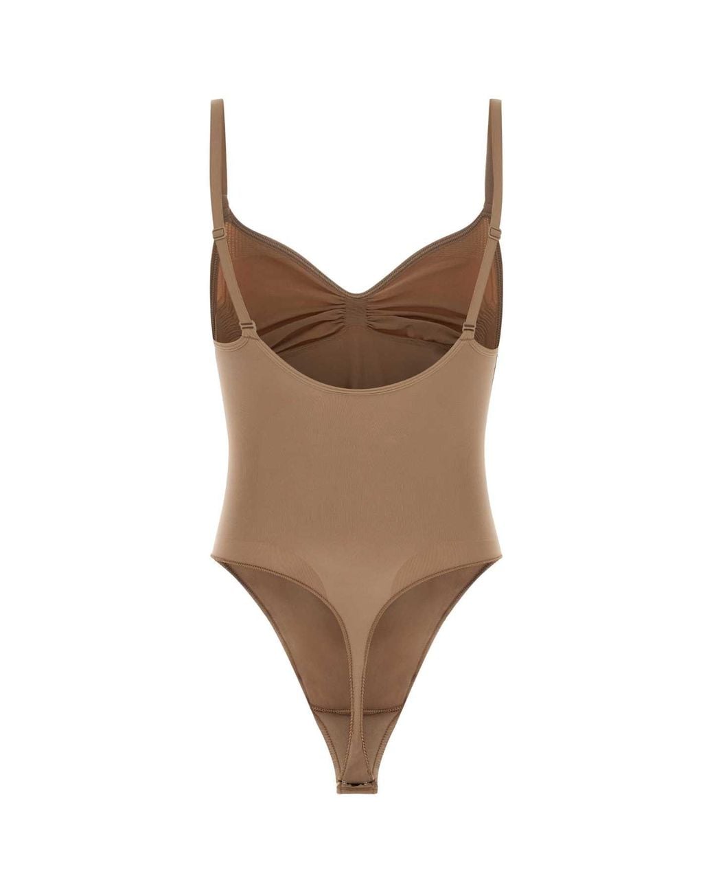 Skims Brown Thong Bodysuit