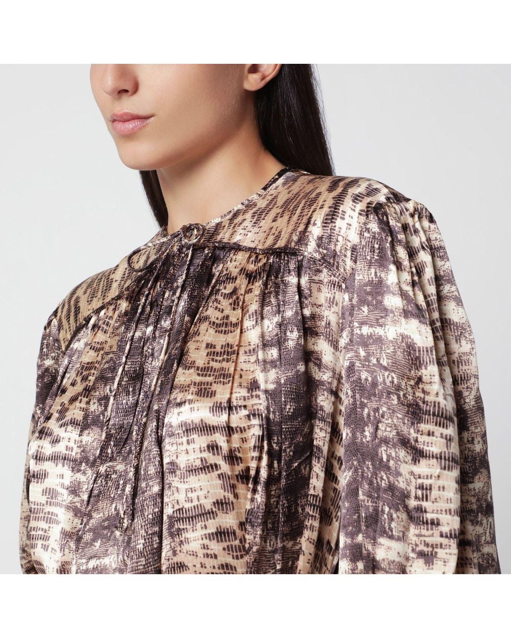 Isabel Marant Brown Silk Midi Dress With Belt