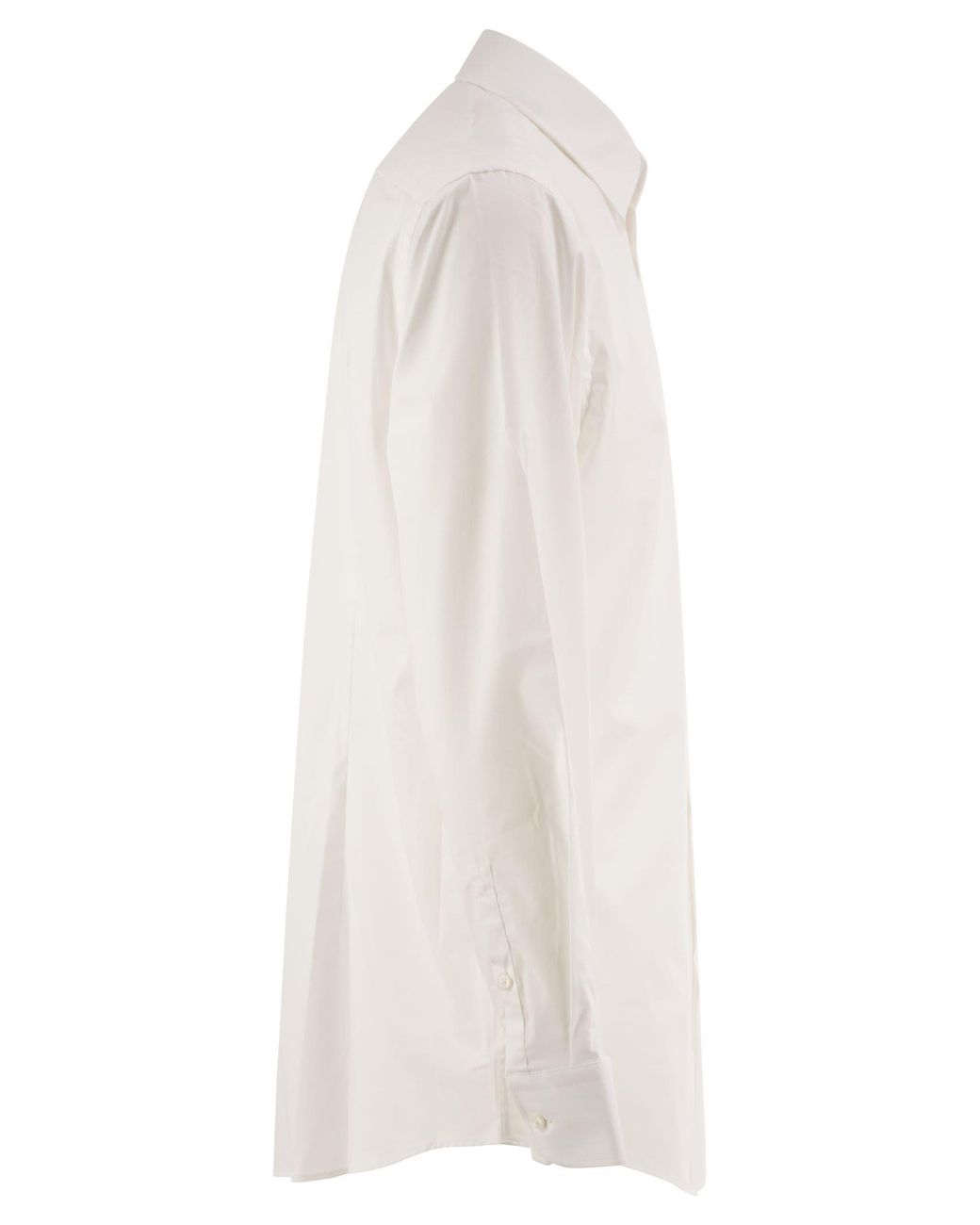 Boss White Stretch Cotton Shirt for men