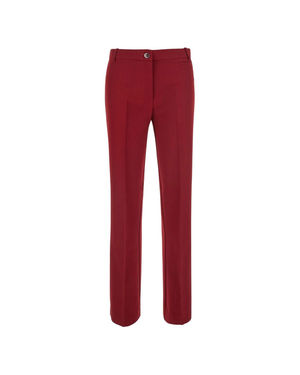 Pinko Red Crepe Polyester Pants Rio