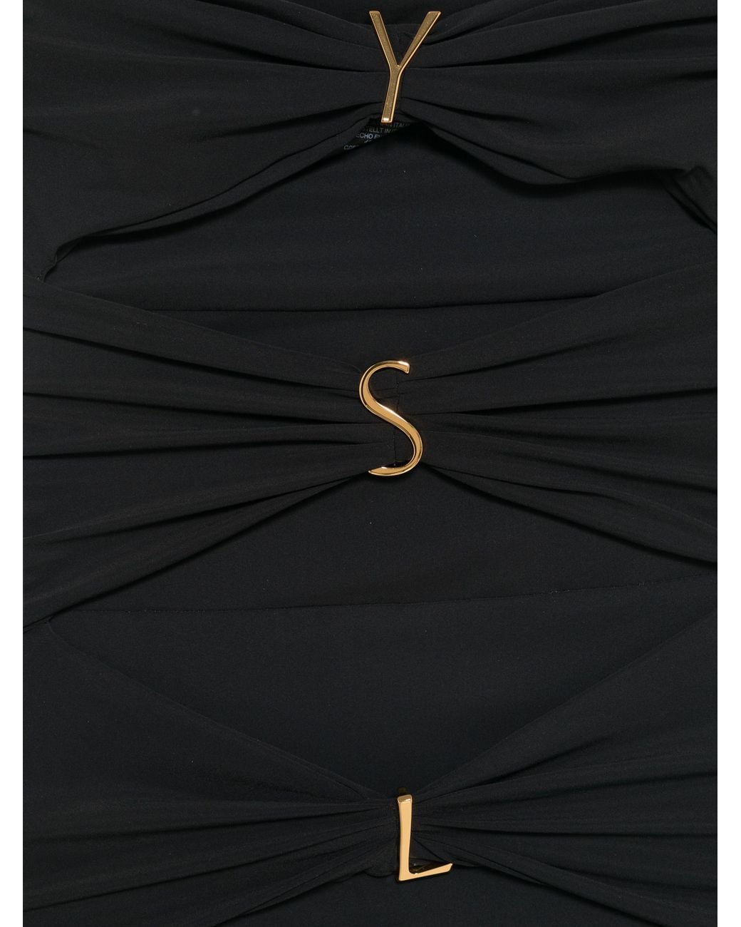 Saint Laurent Black Ysl Strapless Swimsuit