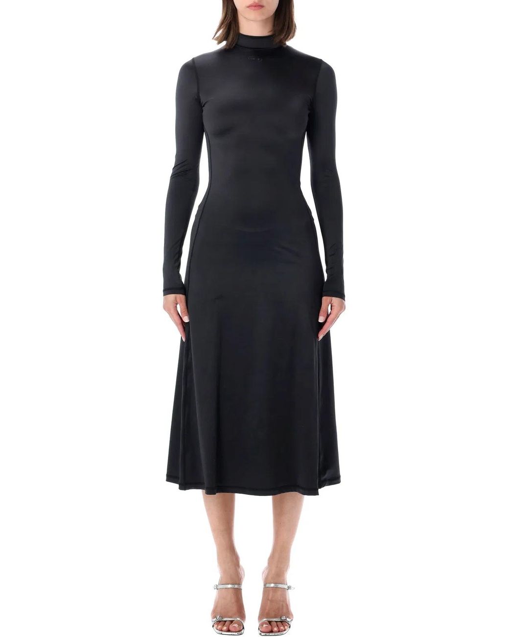 DIESEL Black Ungo Turtleneck Midi Dress