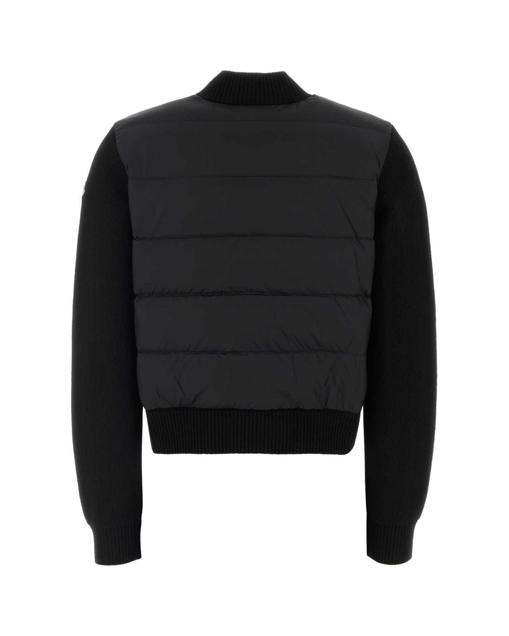 Moncler Black Stretch Wool & Cashmere Cardigan