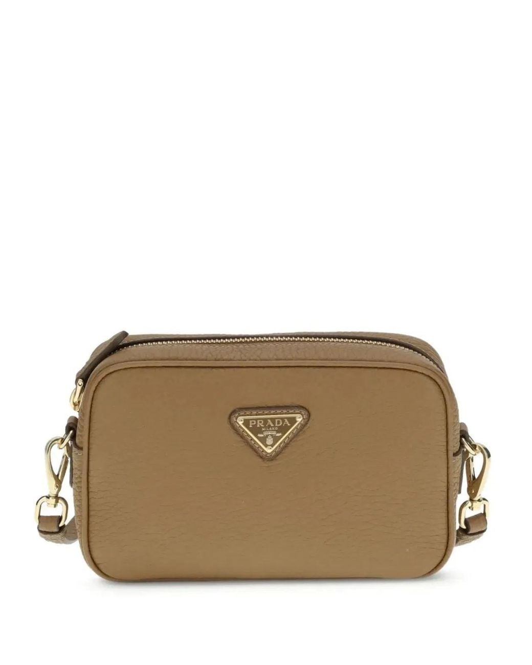 Prada Brown Leather Mini Envelope Pouch