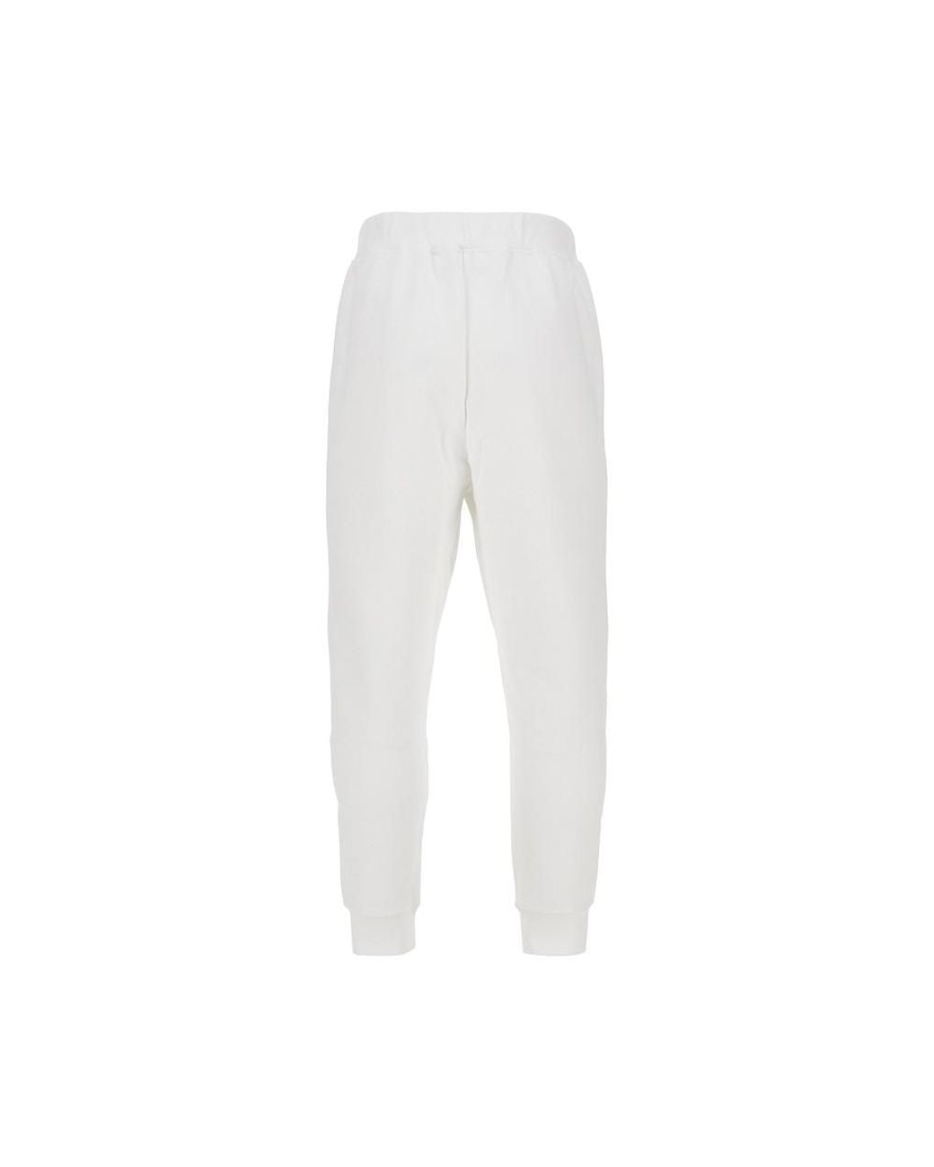 DSquared² White Cotton Sweatpants With Logo Embroidery for men