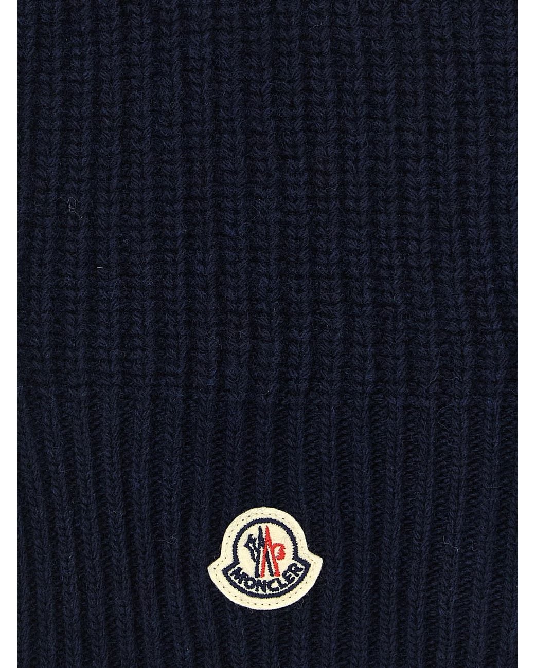 Moncler Blue Enfant Wool Balaclava With Logo